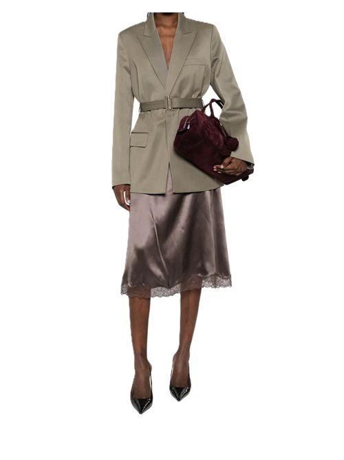 Blazer completo sartoriale con cintura Victoria Beckham | 1126WJK006909A9639 SAGE MELANGE